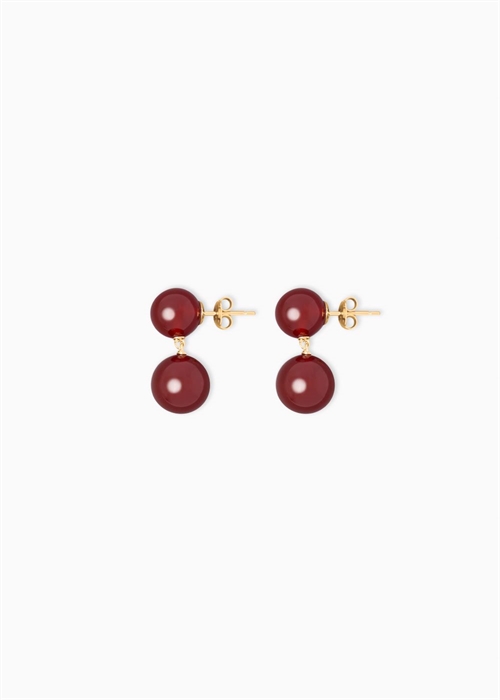 LIE STUDIO THE HANNAH EARRINGS RED CANELIAN GOLD PLATED